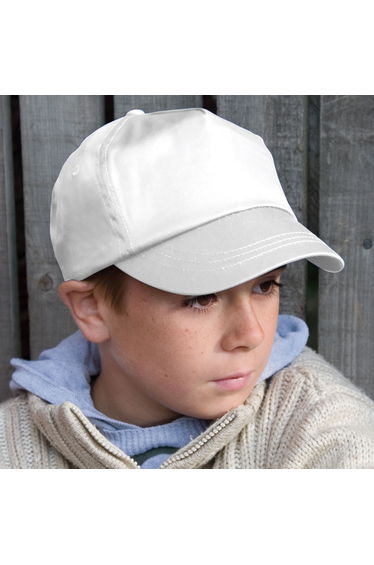 Result Unisex Childrens/Kids Plain Basebll Cap - White