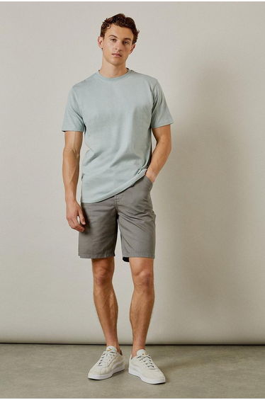 Dusty Blue Plain Crew Neck T-shirt