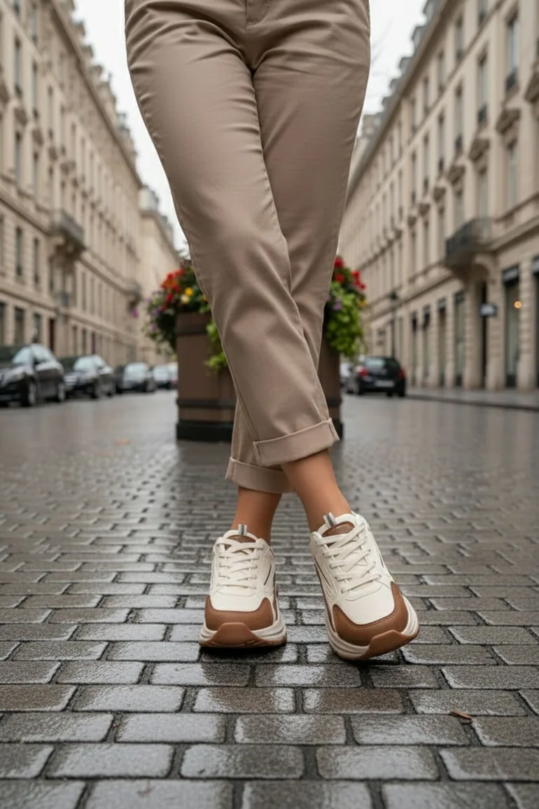 Beige-Tainted Women's Sneakers - 2