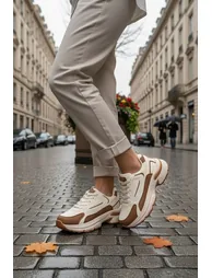 Beige-Tainted Women's Sneakers