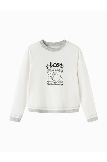 Girls' Long Sleeve T-shirt with Front Print