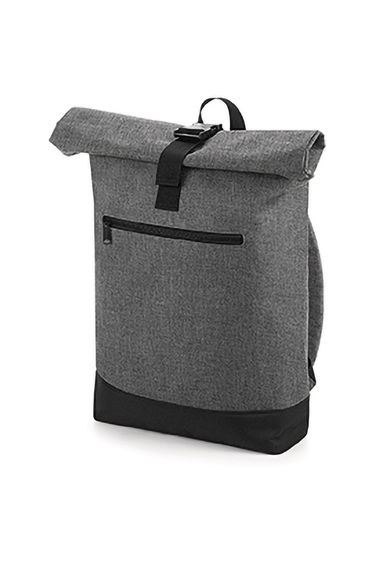 Bagbase Roll-Top Backpack / Rucksack / Bag (12 Litres) - Grey Marl/Black