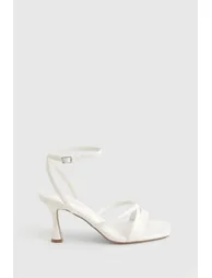 Wide Fit Strappy 2 Part Heels - white - 2