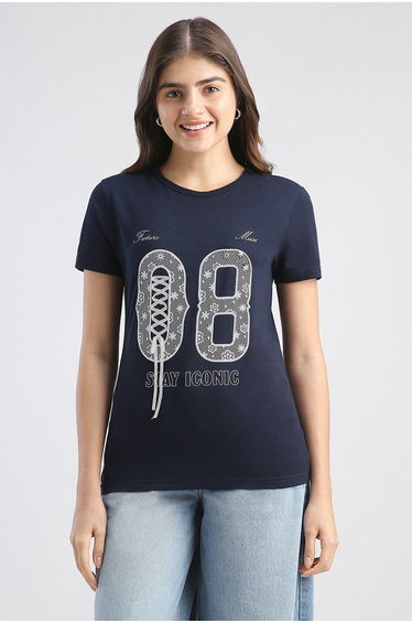 Lace Print Graphic Tshirt