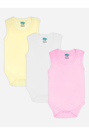 Pack of 3 - Solid Sleeveless Bodysuit