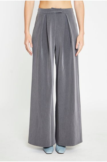 Dark-Grey High-Waisted Wide-Leg Trousers