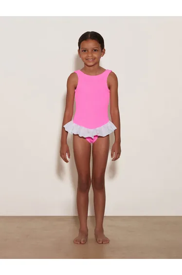 HUNZA G Girls Denise Swimsuit in Pink