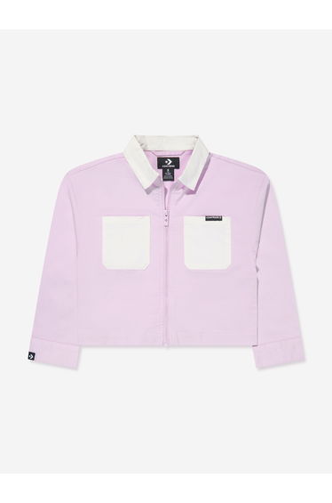 Girls Colourblock Zip Up Jacket in Purple