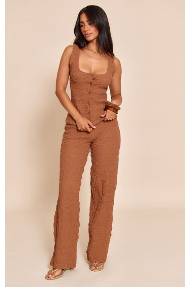 Petite Chocolate Scoop Neck Long Fitted Top