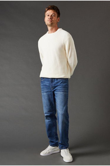 Mid Wash Straight Fit Jean