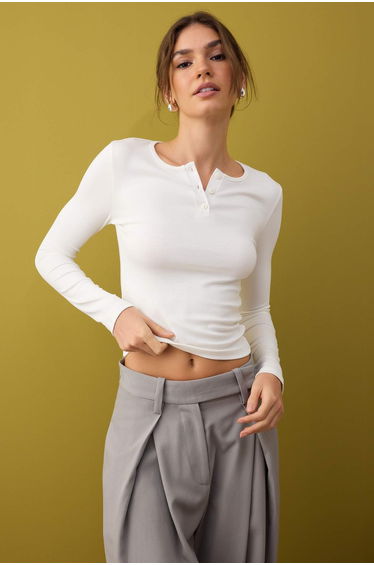 Ecru Knitted Blouse