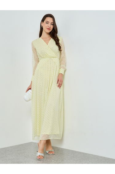 Women Lurex Design A-Line Maxi Dress