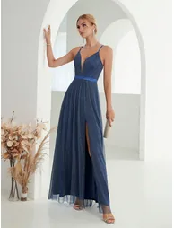 Leely Women's Elegant Spaghetti Straps Sleeveless Party Dress - 5