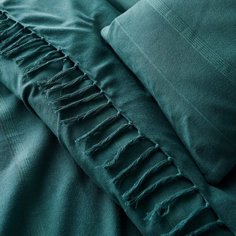 غطاء سرير قطن بشراشيب - 5