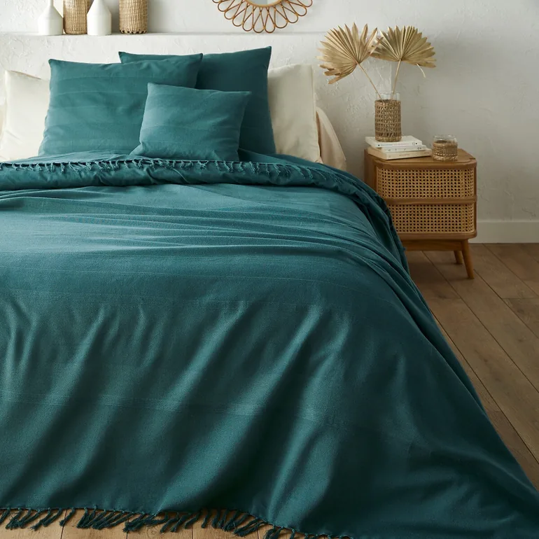 غطاء سرير قطن بشراشيب - 3