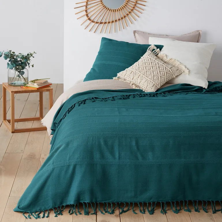 غطاء سرير قطن بشراشيب