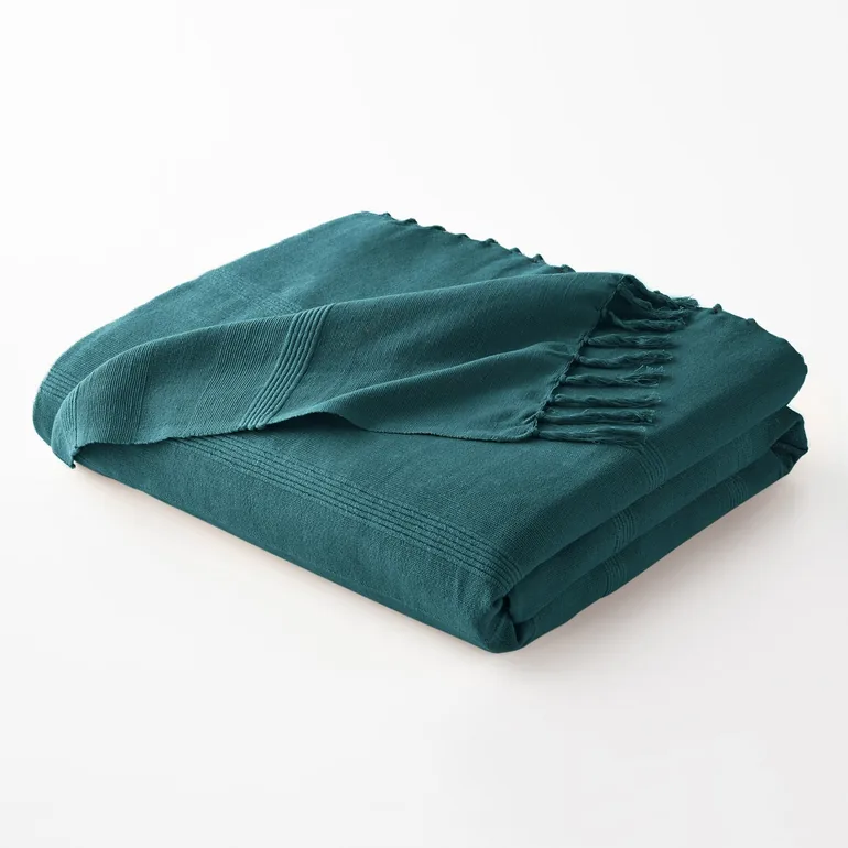 غطاء سرير قطن بشراشيب - 1