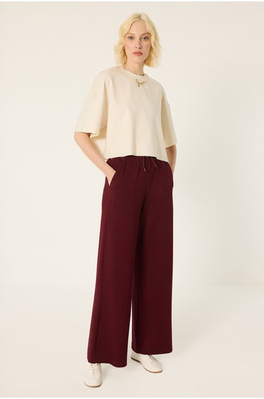 KNITTED PANTS WITH ELASTIC WAISTBAND