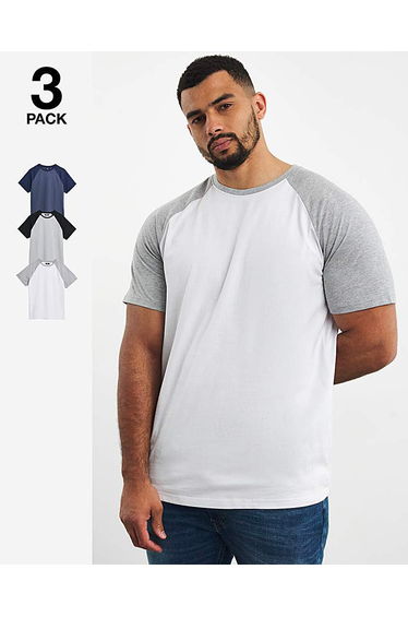 3 pk Raglan T-Shirts Long