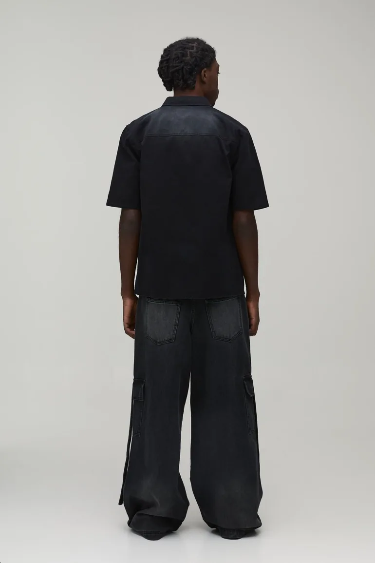 قميص كارغو بجيوب - أسود - 1