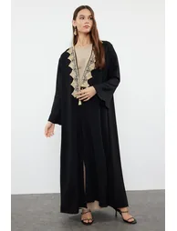 عباية بتطريز - أسود - 2
