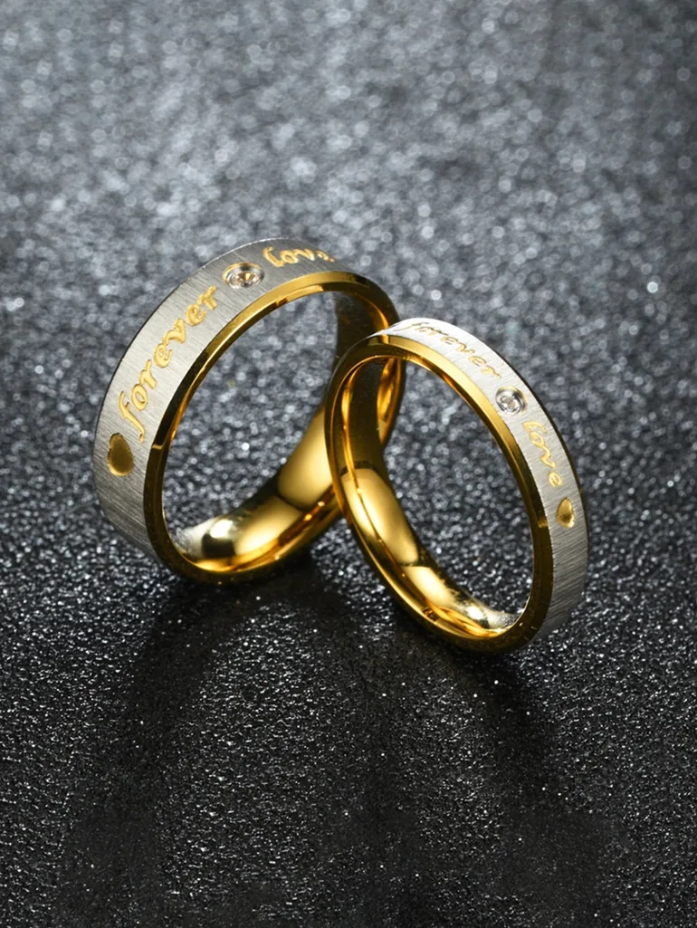 Pack of 2 - Forever Love Gold Ring