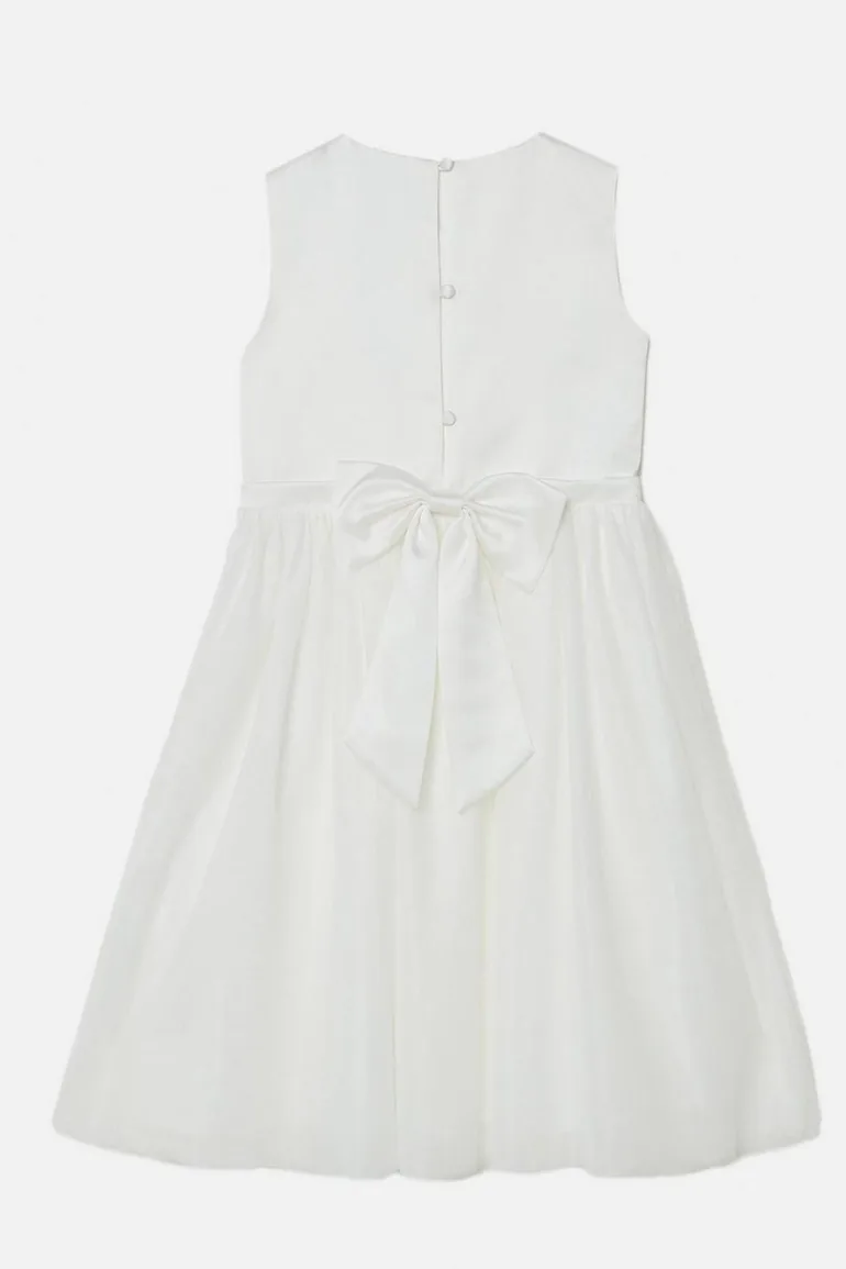 Tulle Skirt Bow Back Flowergirl Dress - 1