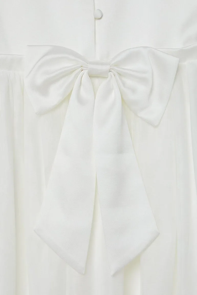 Tulle Skirt Bow Back Flowergirl Dress - 2