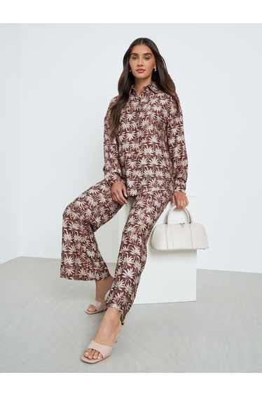 Women Printed Oversized Short and Trousers Co-Ords