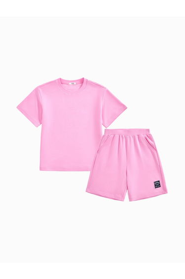 Unisex Two-Piece Set - Solid Color T-Shirt And Shorts