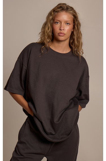 Charcoal Grey Jersey Oversized T-shirt