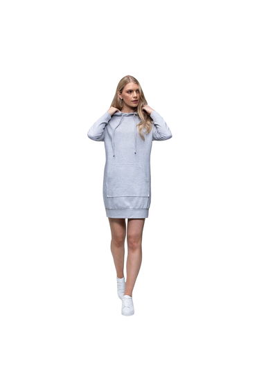 AWDis Girlie Womens/Ladies Hoodie Dress - Heather Grey