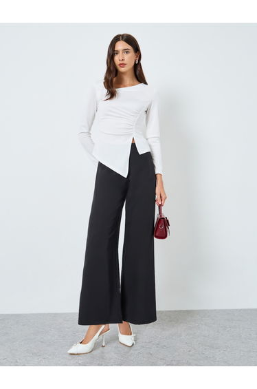 Women Solid Wide Leg Pants