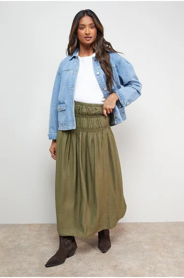 Shirred Waist Skirt