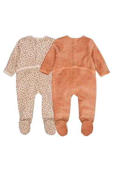 Pack of 2 Sleepsuits in Speckled Velour