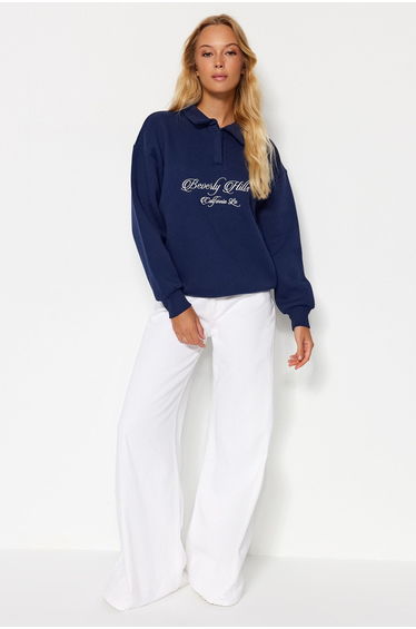 Sweatshirt - Dark blue - Oversize