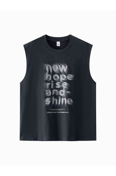Men's Sleeveless Text Graphic T-Shirt