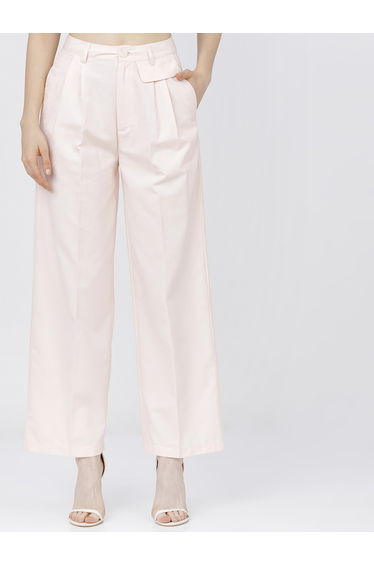 High Rise Wide Leg Pleated Trousers