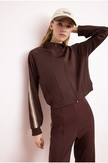 Brown Diver/Scuba Knitted Sports Jacket