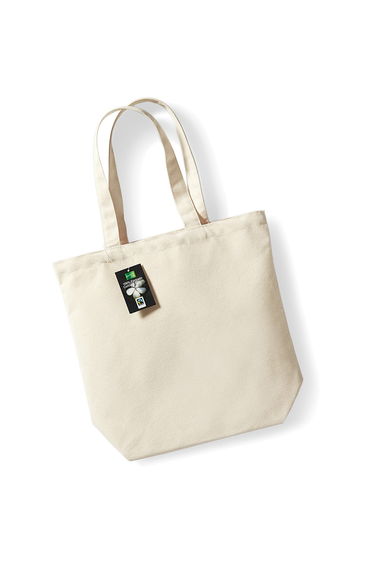 Westford Mill Plain Fair Trade Camden Shopper / Shopping Bag (13 Litres) - Natural