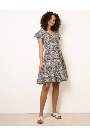 V Neck Godet Dress