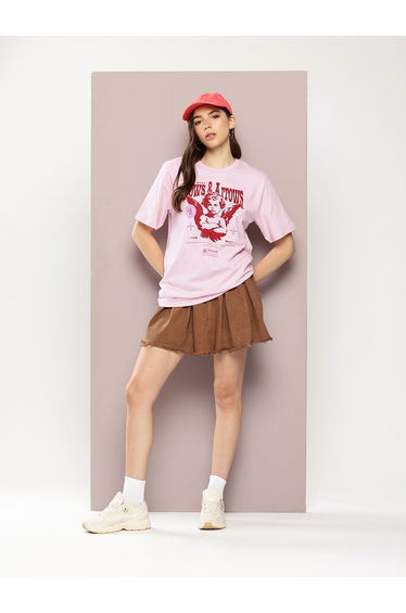 Women Oversized Short Sleeve Printed T-Shirt