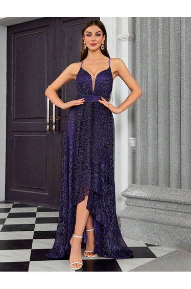Leely Elegant V Neck Sleeveless Party Dress