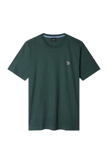 Paul Smith Mens Embroidered Motif Cotton T-Shirt - Dark Green