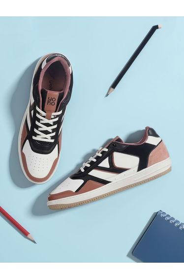 Men Suede Look Panel Fashion Sneakers