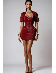 Felix Button Mini Dress - 1