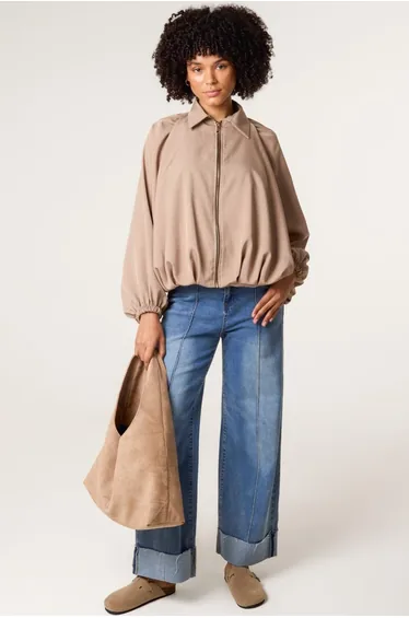 Drape Puffball Zipper Jacket