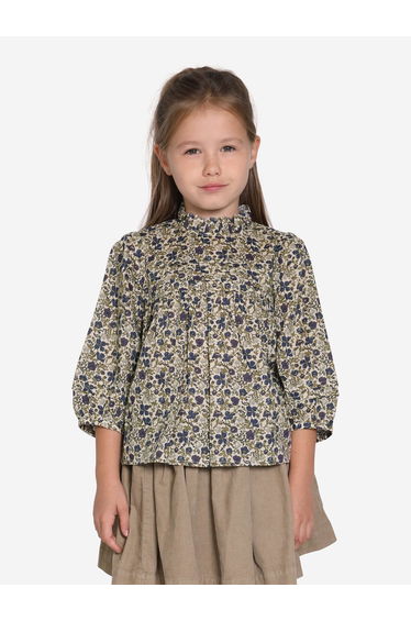 Girls Tess Floral Blouse in Beige