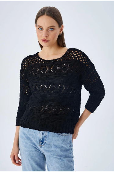 Mixray Openwork Knit Sweater