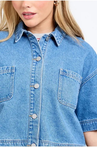 Boxy Cropped Denim Jacket